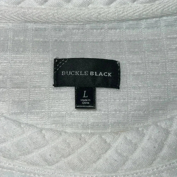 Buckle Black Womens White Waffle Grid Sweatshirt G11 - Picture 3 of 6